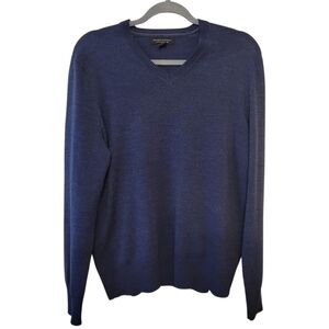 Banana Republic Blue Merino Wool V-Neck Sweater Size Medium